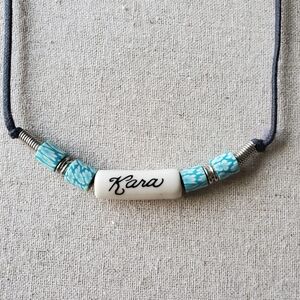 Elegant Blue and White Beaded Necklace